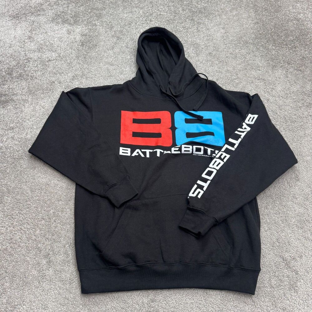 BattleBots Las Vegas Live Pullover Hoodie Graphic Sweatshirt Mens Medium Black